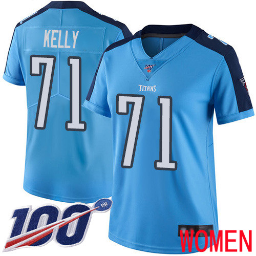 Tennessee Titans Limited Light Blue Women Dennis Kelly Jersey NFL Football #71 100th Season Rush Vapor Untouchable